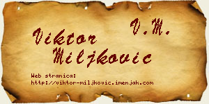 Viktor Miljković vizit kartica
